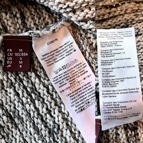 👠 Comptoir des Cotonniers Long Sleeve Knit Button Front V-neck Cardigan Small - Picture 10 of 12